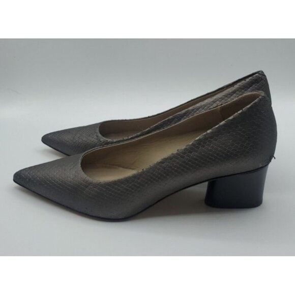DONALD J PLINER  GEM Gray Snakeskin Pumps ITALY 10M Heels - Picture 4 of 11